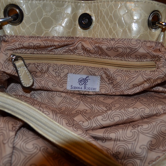 Sienna Ricchi Cream Purple Floral Faux Snake Purse - Picture 5 of 7